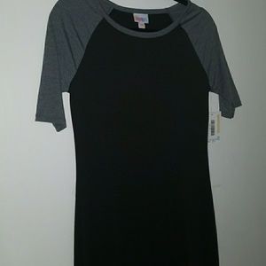 XS LuLaRoe Julia Black with grey sleeves